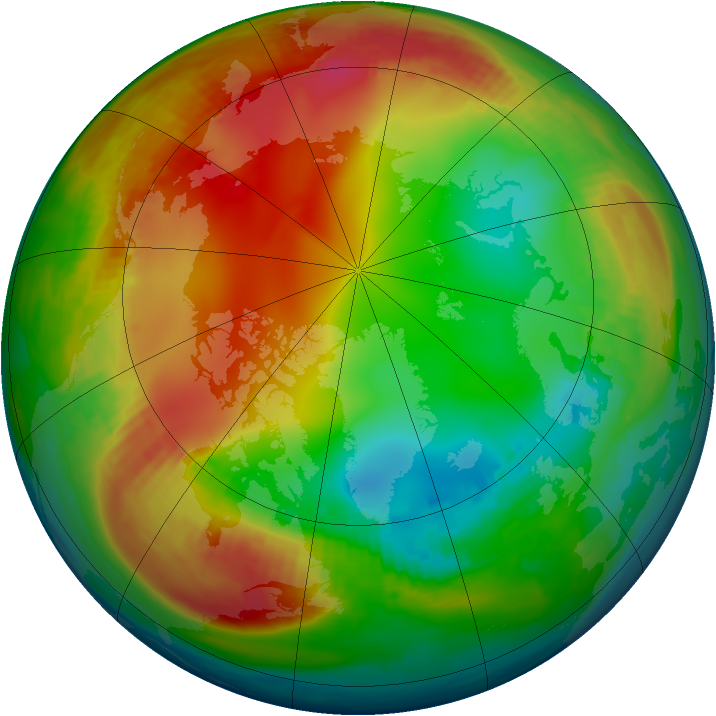 Arctic ozone map for 10 January 1982